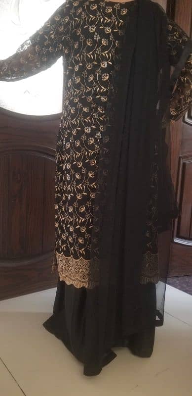 2 times used beautiful 3 piece embroidered maxi 1