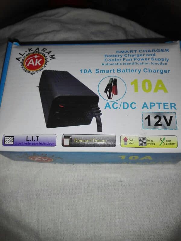 10A smart battery charger AC/DC adapter 12V 0