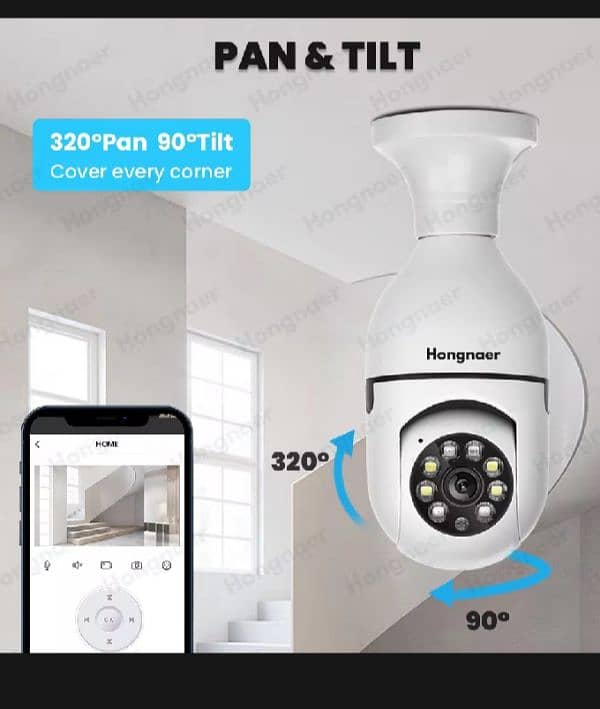 bulb wifi camera 2 mega pixel . 2 way conversation audio 1