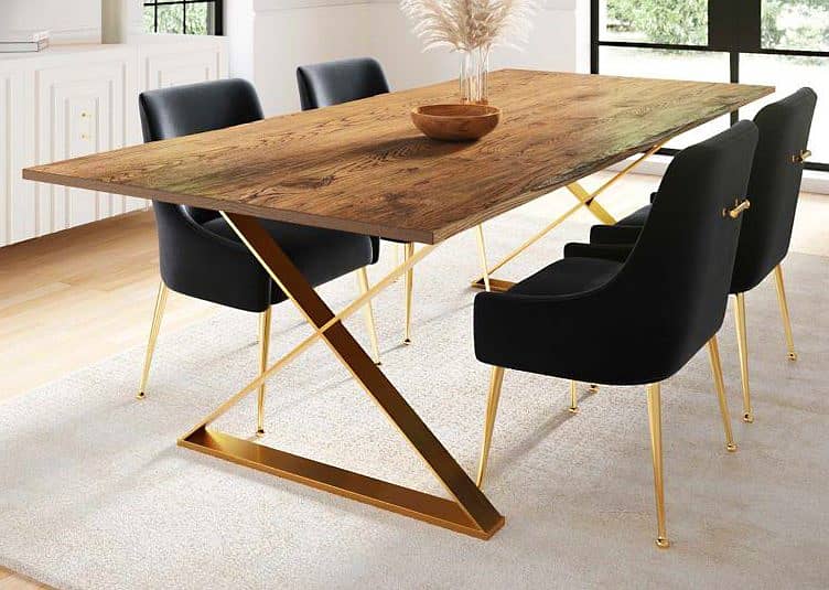 dining table 6seater 8 seater dining chair glass on top wooden 16