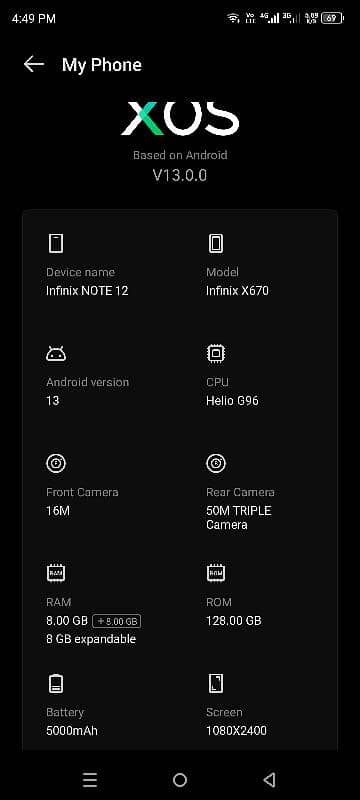 Infinix Note 12 Like New 16/128GB Glass Crack only working Good 1