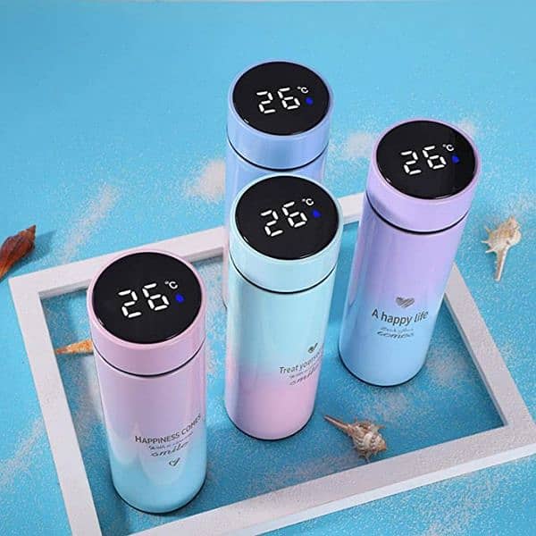 Water Bottle 500ML sports thermos water bottle with temperature. 1