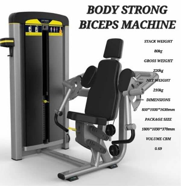 commerical bicep shoulder press body strong  gym and fitness machine 1