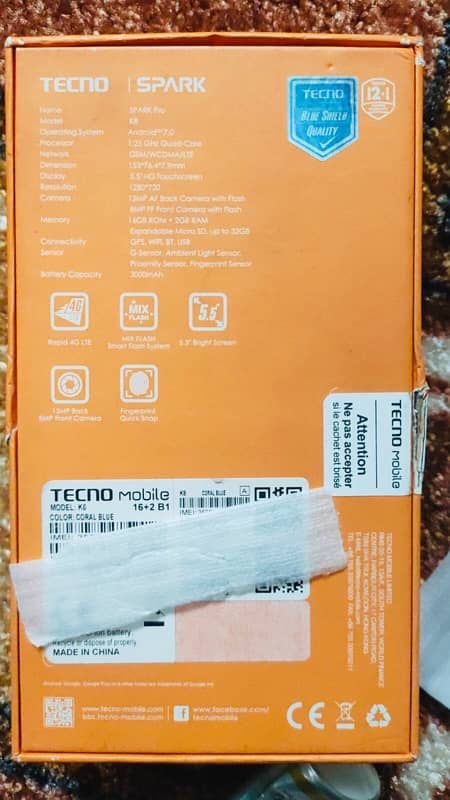 tecno sperk pro 2/16 4G+ 2