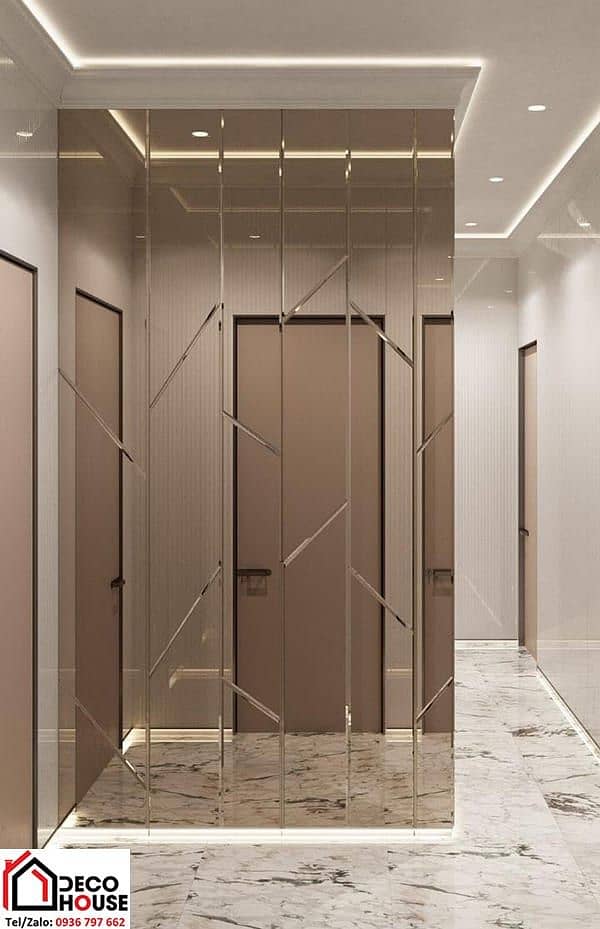 Glass works/Glass Doors/Mirror wall/Glass windows/Diamond shape mirro 9