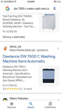 Dawalnce 7500c 10 kg semi automatic washing box pack brand new