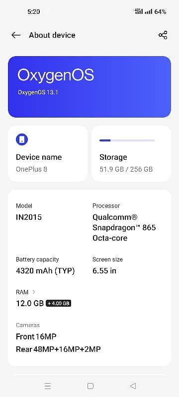 OnePlus 8 sale 12 gb. 256 gb 0