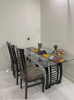 Brown Dinning Table Set with 6 chairs