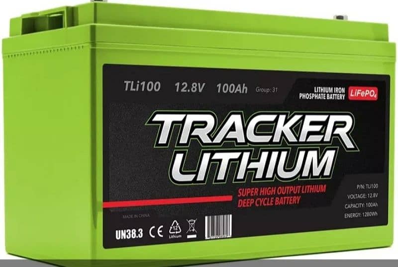 Tracker litium phosphate battery 12.8v 100amp 0