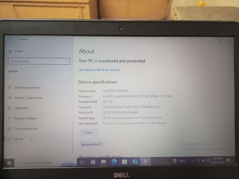 Dell i5 4th 12 Ram GB 500 3