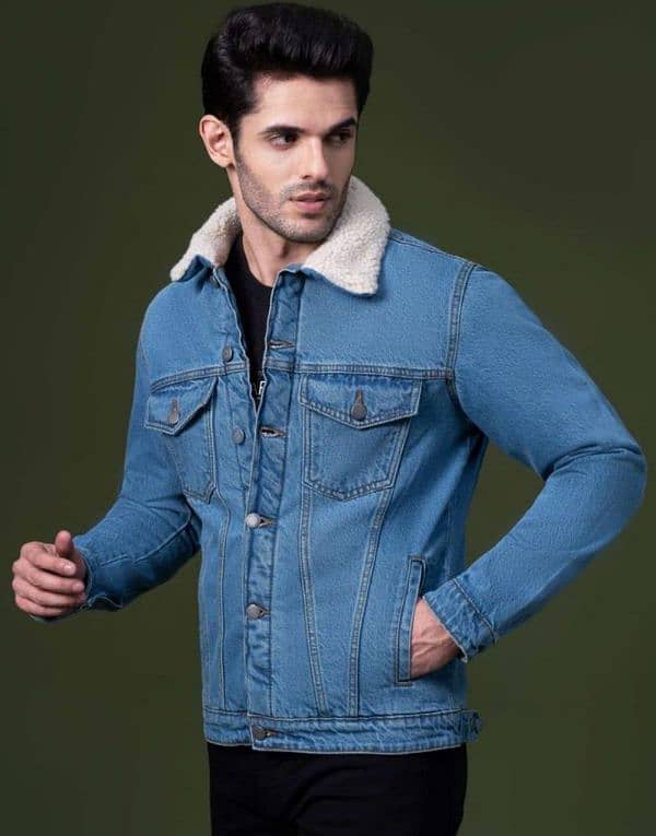 mens stitched denim jacket 1