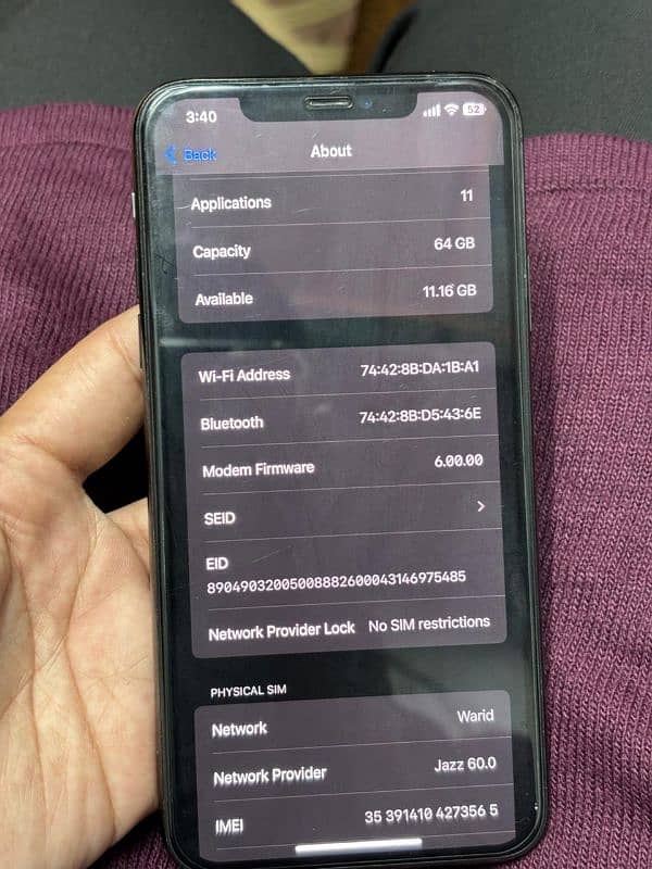 IPhone 11 pro max Sim working without PTA 6