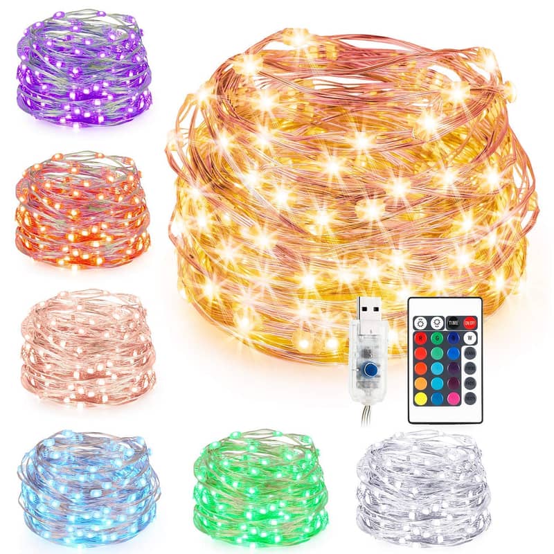 Fairy RGB Led String Lights with Remote16 Colors Changing USB Powered 0