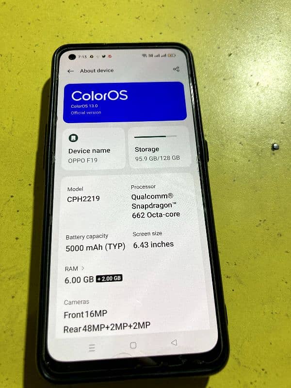 Oppo F19 10/9.5 Family use phone 8/128 with Box 0