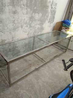 Steel and glass counter