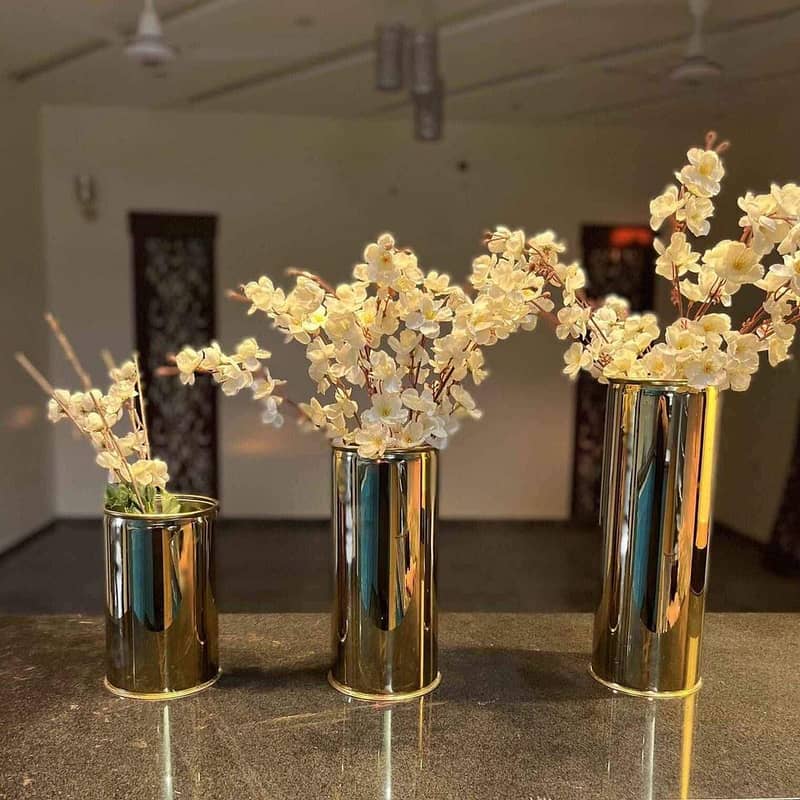 Stainless Steel and Golden Steel Planter Pot and Vases 6