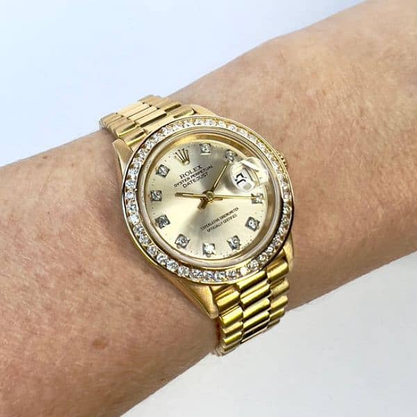 Rolex Oyster Perpetual Datejust yellow Gold Diamond watch 2