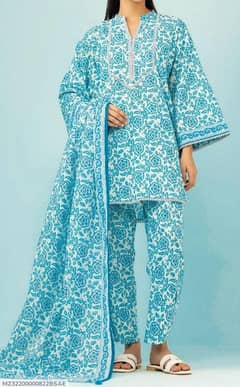 2 pcs women unstitched lawn suit