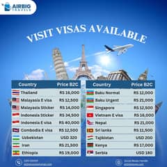 Affordable Visit Visa Services for Multiple Countries we also deal.