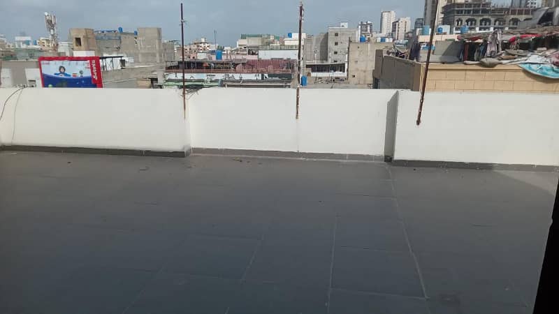 Penthouse 2 Bed Lounge Kitchen big Terrace with Roof on Main Tariq Road commercial Ideal location 0