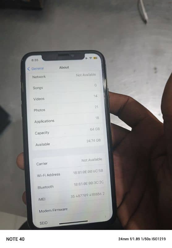 Iphone X 64 GB bypass 0