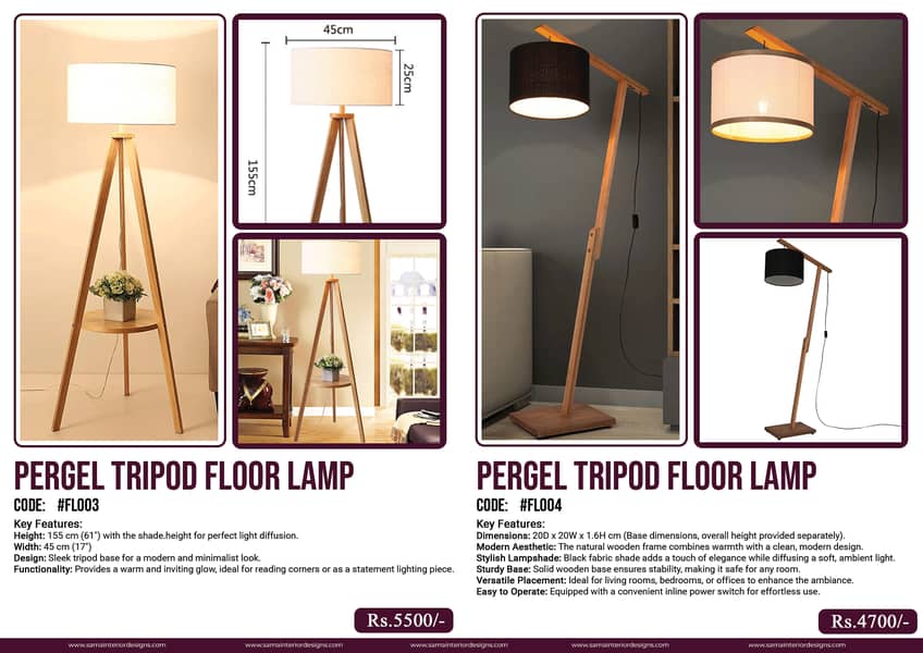 PERGEL Tripod Floor Lamp – A Statement of Modern Style Wooden 2