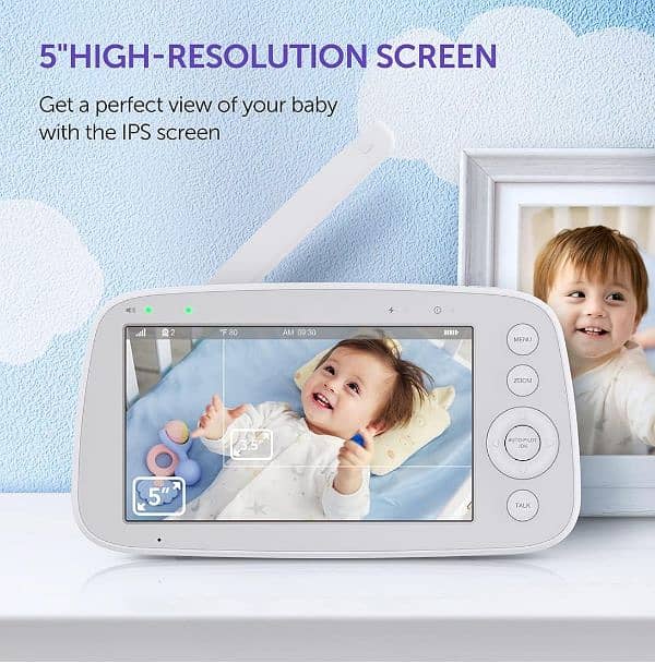 VAVA Baby Monitor 5" 720P Video Baby Monitor with Pan-Tilt-Zoom Camera 2