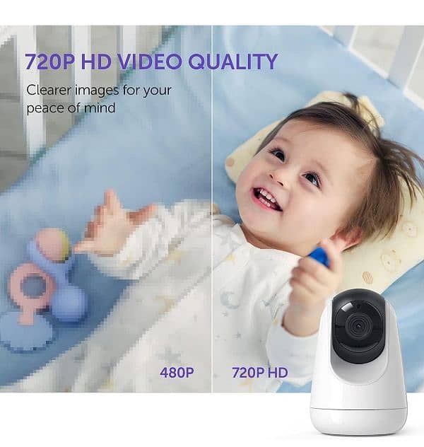 VAVA Baby Monitor 5" 720P Video Baby Monitor with Pan-Tilt-Zoom Camera 3