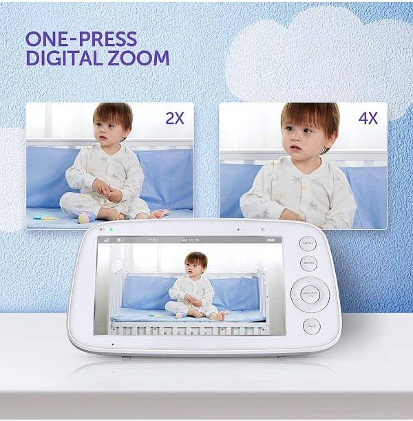 VAVA Baby Monitor 5" 720P Video Baby Monitor with Pan-Tilt-Zoom Camera 7