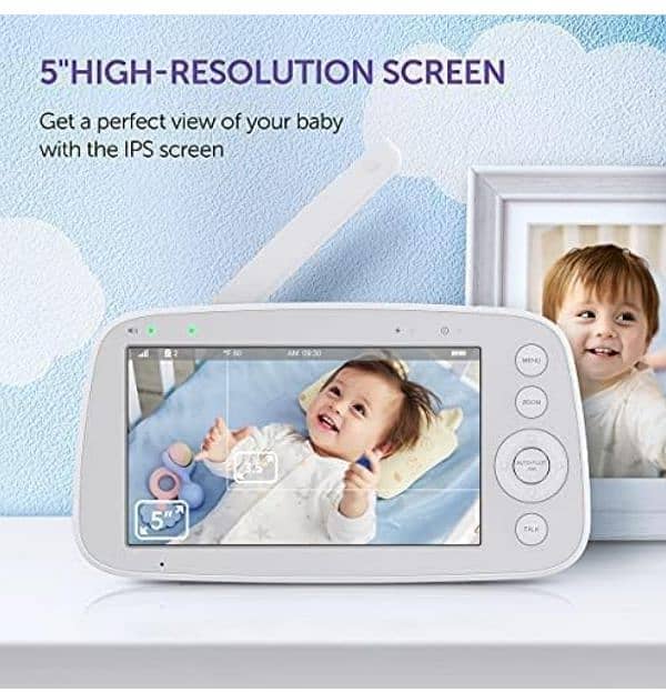 VAVA Baby Monitor 5" 720P Video Baby Monitor with Pan-Tilt-Zoom Camera 8