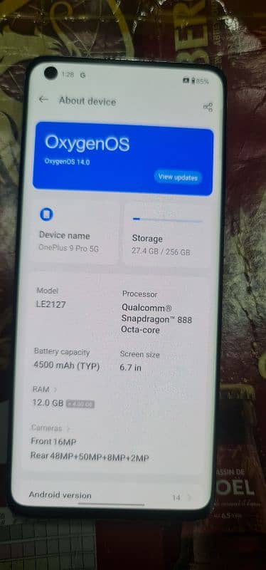 oneplus 9 pro 12 gb 256 gb pta aproved just back change karwai but org 1