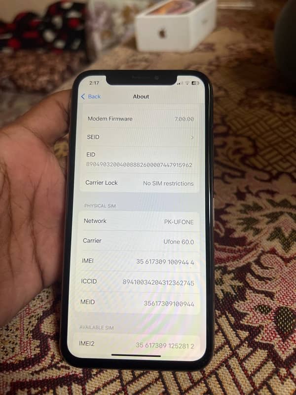 iPhone XS 10 x 9.5 256gb battery health 89 all okay 1