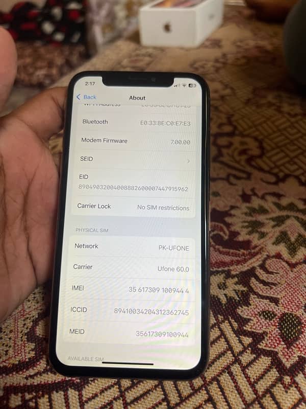 iPhone XS 10 x 9.5 256gb battery health 89 all okay 11