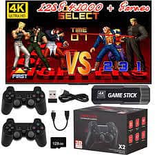 X2 64GB PLUS RETRO 3D 32000+ VIDEO GAMES 4K HD OUTPUT GAME STICK WITH 13