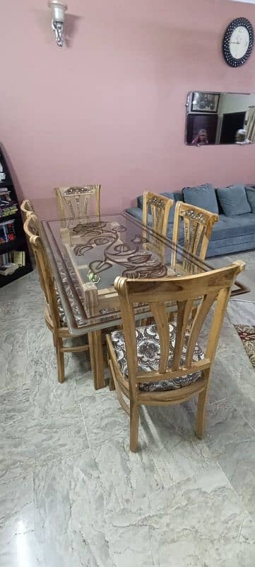 6 Seater Dining Table Wooden 3