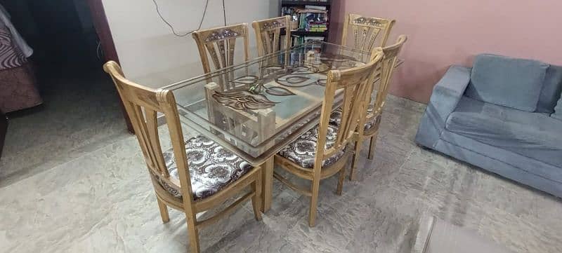 6 Seater Dining Table Wooden 4