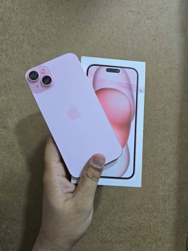 IPhone 15 Plus 128gb JV Pink with Box only 100% health 0