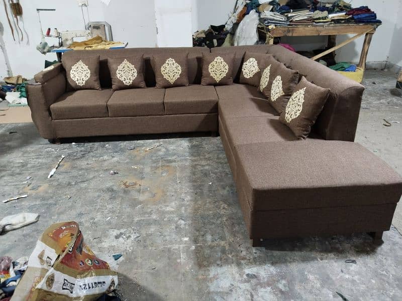 L shape sofa - 7 seater sofa set - 6 seater sofa set - velvet stuff 5