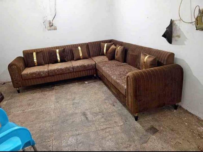 L shape sofa - 7 seater sofa set - 6 seater sofa set - velvet stuff 11