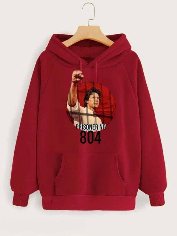 printed cotton hooded neck oversized hoodie - 1 pc Maroon ( 804 ) 1