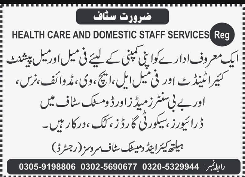 health care and domestic Staff 2