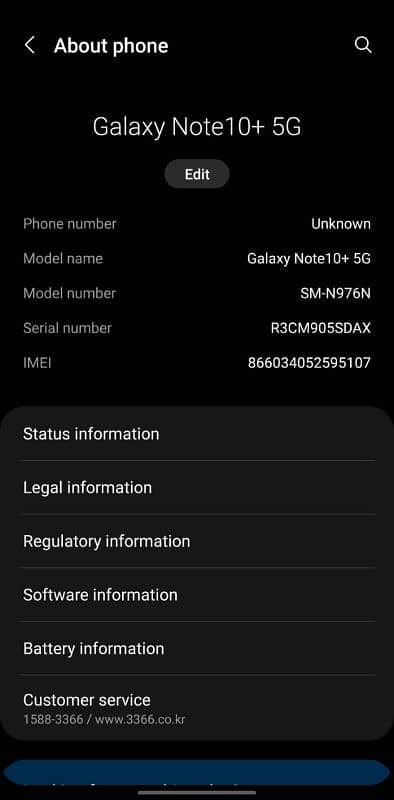 Samsung note 10 plus 5g non pta 15