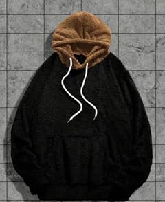 Men's Contrast Color Hooded Fleece Sweatshirt With Kangaroo Pockets