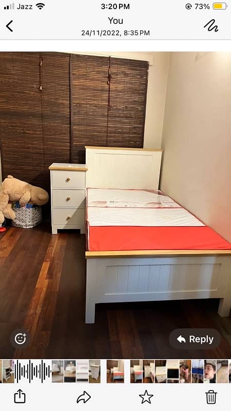 single bed with 3-drawer side table 0