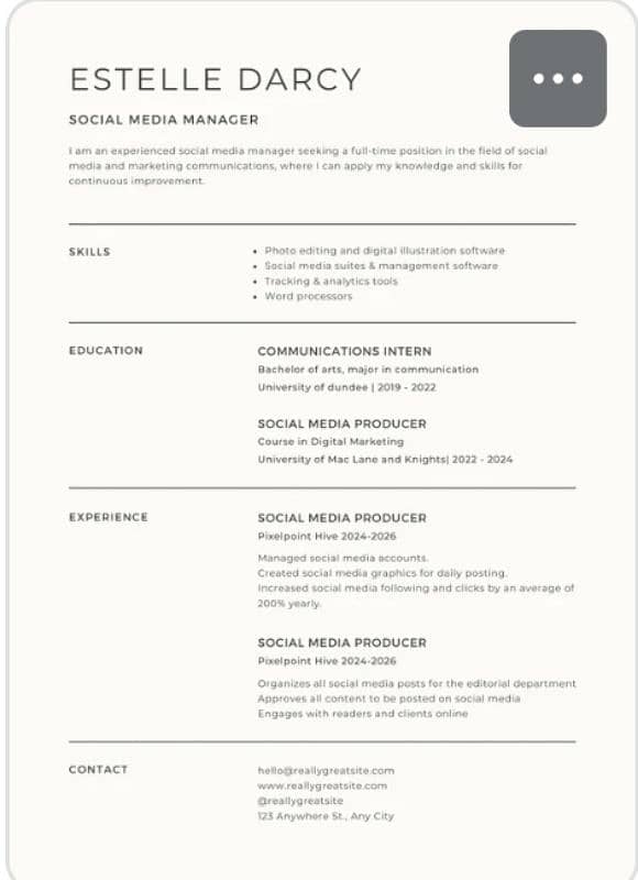 Online CV/Resume Maker 1