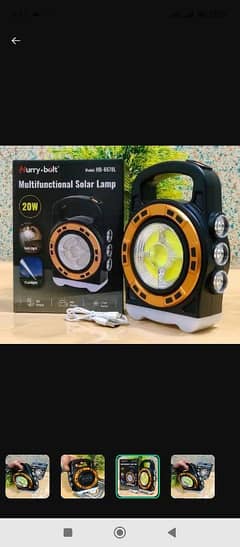 Solar powered Rechargeable LED camping light