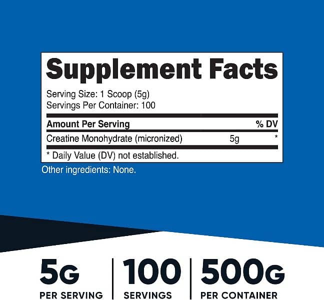 Creatine Monohydrate Micronized Powder  Per Serv 5g -  100 Servings. 2