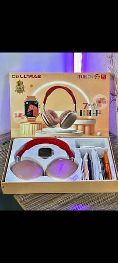 Crown C9 Ultra2 watch  10 in 1 set with 7straps 1 headphon