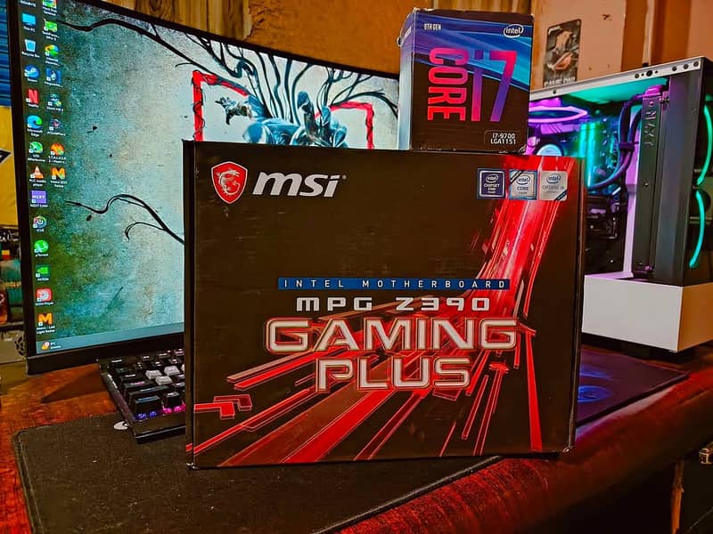 i7 9700 with box msi z390 motherboard 16GB ddr4 corsair RGB ram 0