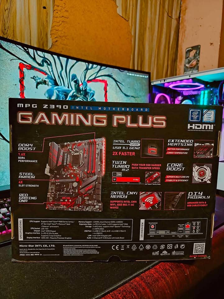 i7 9700 with box msi z390 motherboard 16GB ddr4 corsair RGB ram 2